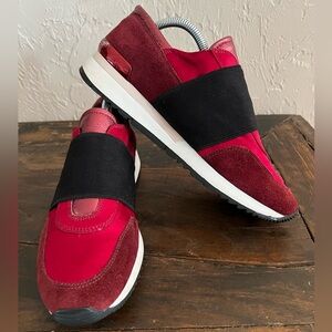 Michael Kors MK Trainer Sneaker, Maroon/Black, Size 7.5